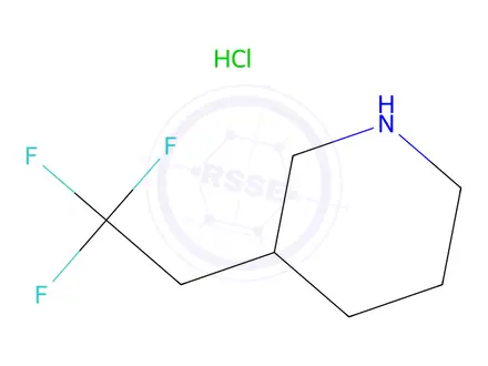 Chemical structure of 3-(2,2,2-Trifluoroethyl)piperidine Hydrochloride