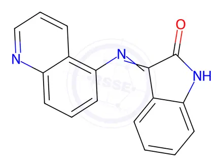 Chemical structure of 3-(Quinolin-5-ylimino)indolin-2-one