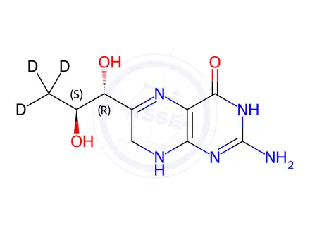 Chemical structure of 7,8-Dihydro-L-biopterin-d3