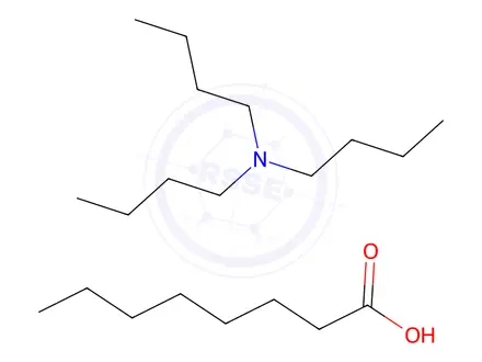Chemical structure of octanoic acid, compound with tributylamine (1:1)