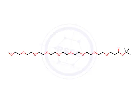 Chemical structure of m-PEG9-t-butyl ester