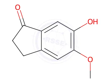 Chemical structure of 6-Hydroxy-5-methoxy-1-indanone