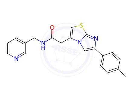 Chemical structure of N-(Pyridin-3-ylmethyl)-2-(6-(p-tolyl)imidazo[2,1-b]thiazol-3-yl)acetamide