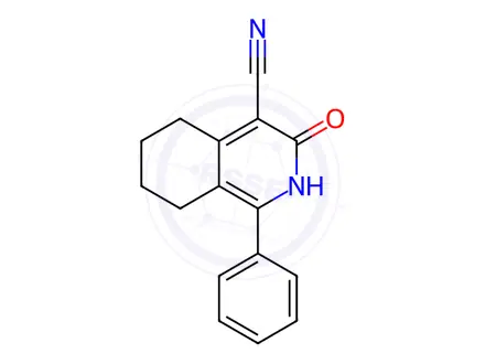 Chemical structure of 3-Oxo-1-phenyl-2,3,5,6,7,8-hexahydroisoquinoline-4-carbonitrile