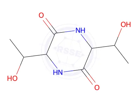 Chemical structure of 3,6-Bis(1-hydroxyethyl)piperazine-2,5-dione