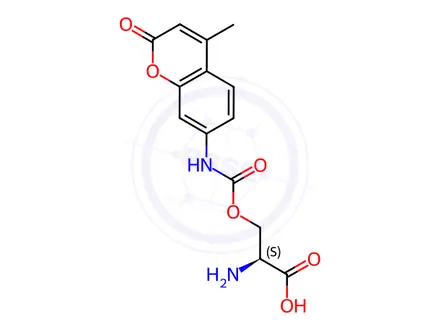 Chemical structure of serine-7-amino-4-methylcoumarin carbamate