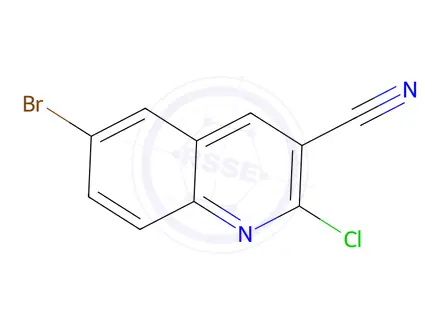 Chemical structure of 6-Bromo-2-chloro-3-quinolinecarbonitrile