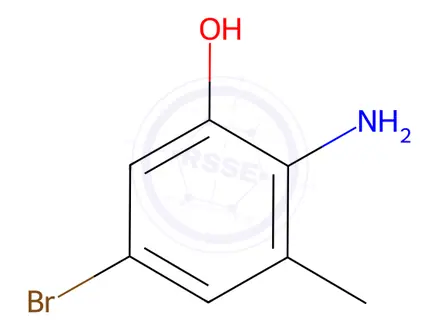 Chemical structure of 2-Amino-5-bromo-3-methylphenol