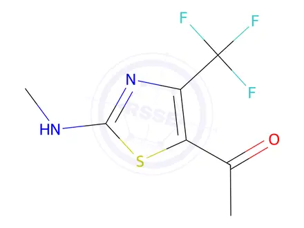 Chemical structure of 1-(2-(Methylamino)-4-(trifluoromethyl)thiazol-5-yl)ethanone