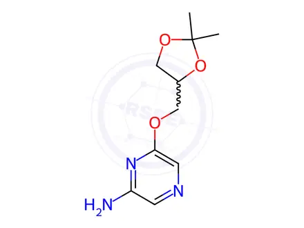 Chemical structure of 6-((2,2-Dimethyl-1,3-dioxolan-4-yl)methoxy)pyrazin-2-amine
