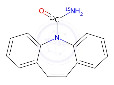 Chemical structure of Carbamazepine-carboxamide-<SUP>13</SUP>C,<SUP>15</SUP>N