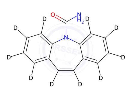 Chemical structure of Carbamazepine-D10 solution,100 μg/mL in methanol