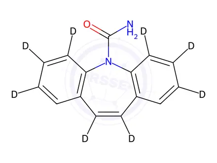 Chemical structure of 5H-dibenzo[b,f]azepine-2,3,4,6,7,8,10,11-d8-5-carboxamide