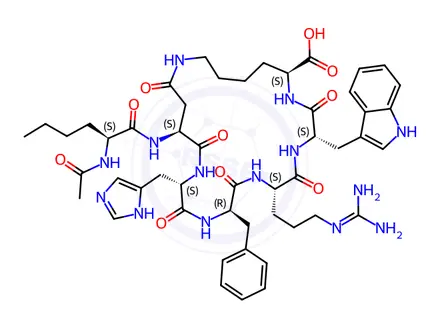 Chemical structure of α-MSH (PT-141),Bremelanotide