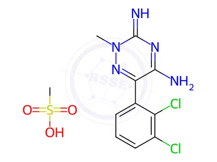 Chemical structure of 2-Methyllamotrigine Methanesulfonate