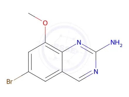 Chemical structure of 6-bromo-8-methoxy-quinazolin-2-amine
