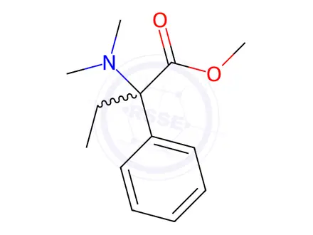 Chemical structure of methyl 2-(dimethylamino)-2-phenylbutanoate