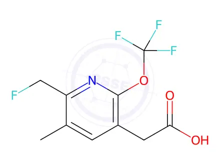 Chemical structure of 2-(Fluoromethyl)-3-methyl-6-(trifluoromethoxy)pyridine-5-acetic acid