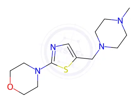 Chemical structure of 4-{5-[(4-methylpiperazino)methyl]-1,3-thiazol-2-yl}morpholine