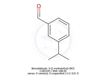 Chemical structure of Benzaldehyde, 3-(1-methylethyl)-(9CI)