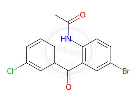 Chemical structure of N-(4-Bromo-2-(3-chlorobenzoyl)phenyl)acetamide