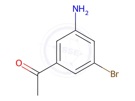 Chemical structure of 1-(3-Amino-5-bromophenyl)ethan-1-one