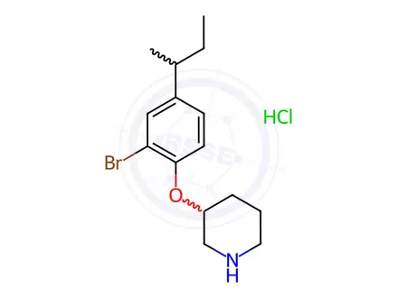 Chemical structure of 3-[2-Bromo-4-(sec-butyl)phenoxy]piperidine hydrochloride