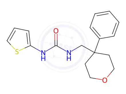Chemical structure of 1-((4-Phenyltetrahydro-2H-pyran-4-yl)methyl)-3-(thiophen-2-yl)urea