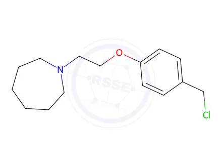 Chemical structure of 1-[2-[4-(Chloromethyl)phenoxy]ethyl]hexahydro-1H-azepine