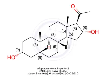 Chemical structure of Allopregnanolone Impurity 2
