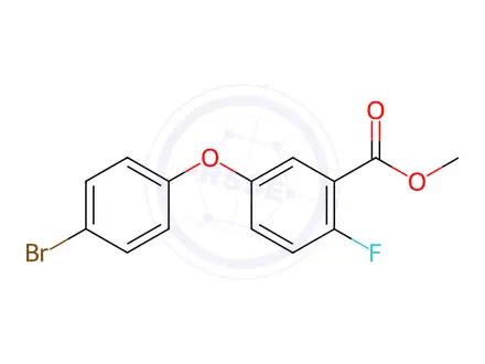 Chemical structure of Benzoic acid, 5-(4-bromophenoxy)-2-fluoro-, methyl ester