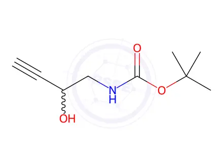 Chemical structure of Carbamic acid, N-(2-hydroxy-3-butyn-1-yl)-, 1,1-dimethylethyl ester