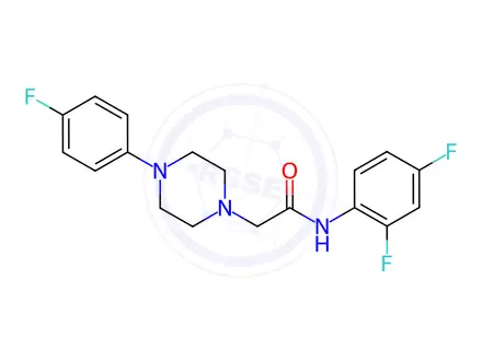Chemical structure of N-(2,4-difluorophenyl)-2-(4-(4-fluorophenyl)piperazin-1-yl)acetamide