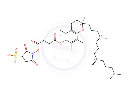 Chemical structure of (+)-alpha-Tocopherol sulfo-NHS succinate