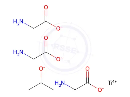 Chemical structure of bis(glycinato-N,O)(glycinato-O)(propan-2-olato)titanium