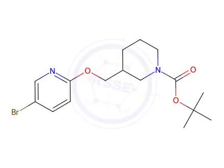 Chemical structure of tert-Butyl 3-(((5-bromopyridin-2-yl)oxy)methyl)piperidine-1-carboxylate
