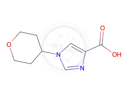 Chemical structure of 1-(Tetrahydro-2H-pyran-4-yl)-1H-imidazole-4-carboxylic acid