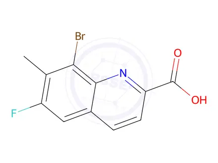Chemical structure of 8-Bromo-6-fluoro-7-methylquinoline-2-carboxylic acid