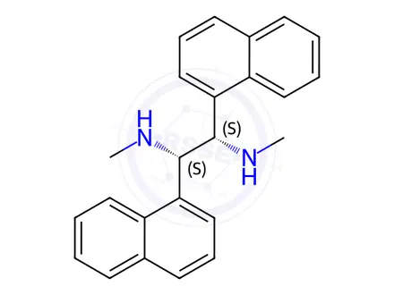 Chemical structure of 1,2-Ethanediamine, N1,N2-dimethyl-1,2-di-1-naphthalenyl-, (1S,2S)-