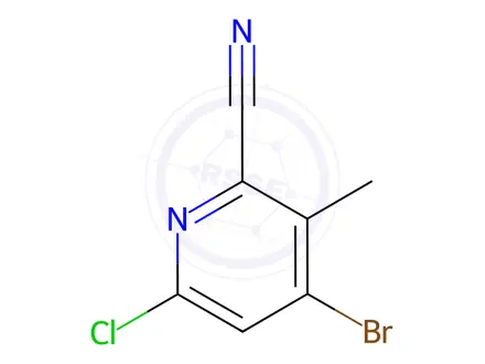 Chemical structure of 4-Bromo-6-chloro-3-methylpicolinonitrile