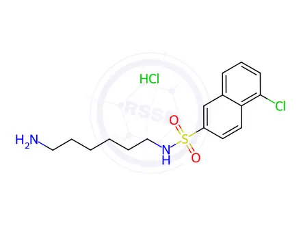 Chemical structure of N-(6-Aminohexyl)-5-chloro-2-naphthalenesulfonamide Hydrochloride