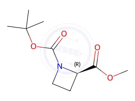 Chemical structure of 1-tert-butyl 2-methyl (2R)-azetidine-1,2-dicarboxylate