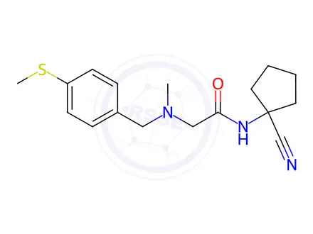 Chemical structure of N-(1-Cyanocyclopentyl)-2-(methyl(4-(methylthio)benzyl)amino)acetamide