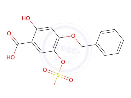 Chemical structure of 4-(Benzyloxy)-2-hydroxy-5-(sulfooxy)benzoic Acid