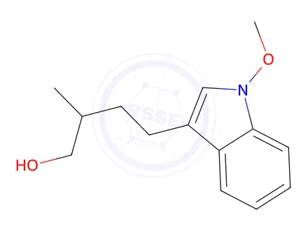 Chemical structure of (R)-4-(1-Methoxy-1H-indol-3-yl)-2-methylbutan-1-ol