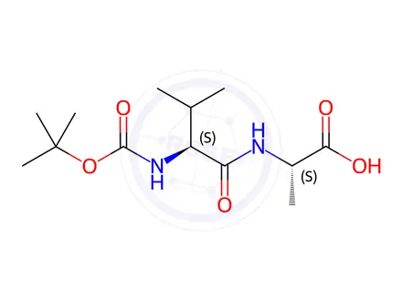 Chemical structure of (tert-Butoxycarbonyl)-L-valyl-L-alanine