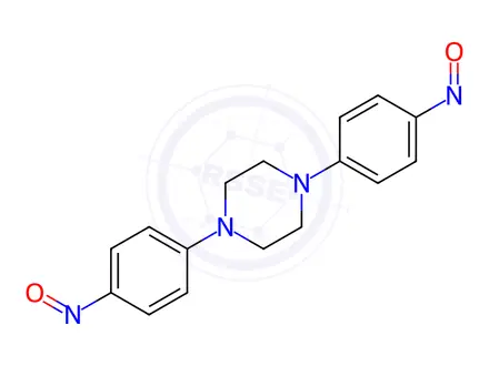 Chemical structure of 1,4-bis(4-nitrosophenyl)piperazine