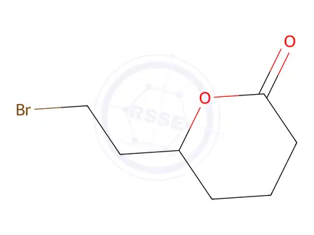 Chemical structure of 6-(2-Bromoethyl)oxan-2-one