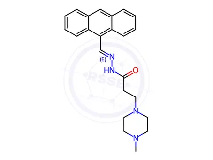 Chemical structure of n'-(Anthracen-9-ylmethylene)-3-(4-methylpiperazin-1-yl)propanehydrazide