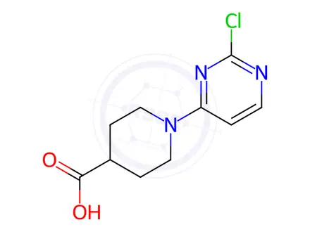 Chemical structure of 1-(2-Chloropyrimidin-4-yl)piperidine-4-carboxylic acid